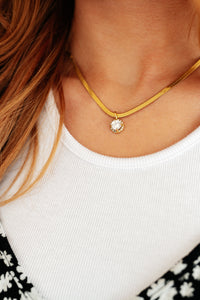 Here to Shine Gold Plated Necklace in White