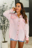 Hot & Unbothered Full Front Button Down Shacket in Pink