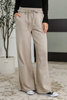 LOUNGE LINE WIDE LEG SWEATS IN ASH MOCHA