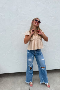 PREORDER- DREW DISTRESSED DAD JEANS