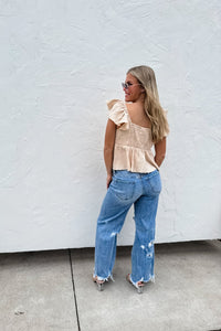 PREORDER- DREW DISTRESSED DAD JEANS