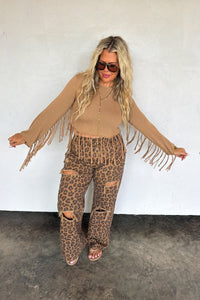 PREORDER- CHEETAH ASHLAND DISTRESSED JEANS