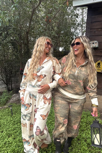 PREORDER- CAMO & BUTTERFLIES EASY DOES IT PULLOVER