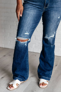 Judy Blue Mila Full Size Mid Rise Hand Sand & Destroy Bootcut Jeans