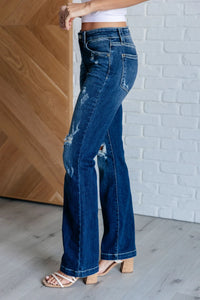 Judy Blue Mila Full Size Mid Rise Hand Sand & Destroy Bootcut Jeans