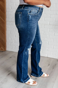 Judy Blue Mila Full Size Mid Rise Hand Sand & Destroy Bootcut Jeans