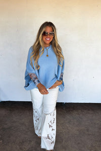 LIMITED TIME RELEASE- SUMMER FLORAL CHARM WIDE LEG JEAN