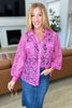 Stick Together Lace Button Up in Magenta