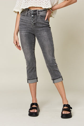 Phoebe High Rise Front Seam Straight Jeans in Burgundy