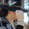 Blue Turquoise Stackable Stretch Beaded Bracelet 800u