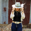 Double Strand Lariat White Turquoise Necklace w/ Copper Feather 259q