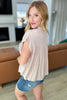 Pleat Detail Button Up Blouse in Taupe