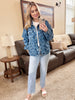Floral Print Risen Denim Jacket