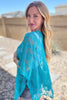 Good Days Ahead Lace Kimono In Teal