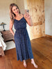 Navy & Cream Polkadot Dress
