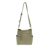 Joy Susan Kayleigh Side Pocket Bucket Bag in Sage