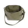 Joy Susan Kayleigh Side Pocket Bucket Bag in Sage