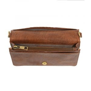 Joy Susan Billie Mini Organizer Crossbody Bag in Saddle