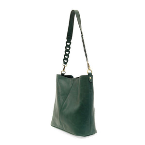 Joy Susan Tessa Convertible Hobo with Link Shoulder Strap in Dark Teal