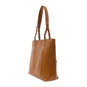 Joy Susan Alex Braided Handle Tote in Tan