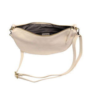 Joy Susan Miranda Crescent Crossbody Bag in Ecru