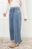 In or Out Wide Leg Cropped Pants in Dusty Blue