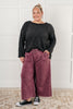 In or Out Wide Leg Cropped Pants in Eggplant