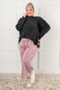 In or Out Wide Leg Cropped Pants in Light Rose