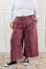 In or Out Wide Leg Cropped Pants in Eggplant