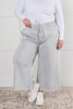 In or Out Wide Leg Cropped Pants in Light Grey