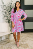 Inspire Collared Dress in Pink Paisley
