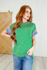 It's an Ego Thing Cable Ribbed Knit Top in Kelly Green