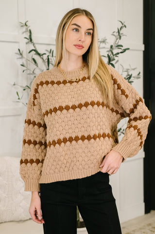 Deep Thoughts Striped Loose Knit Top