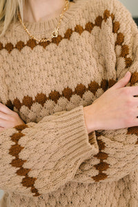 Ivy Lane Textured Sweater in Taupe