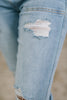 Aiden High Rise Patch Pocket Distressed Boyfriend Jeans