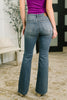 Jackie Mid Rise Flare Jean with Front Flap Pockets