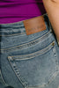 Jackie Mid Rise Flare Jean with Front Flap Pockets