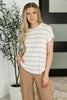 Jump Into It Textured Knit Top in Mocha Stripe