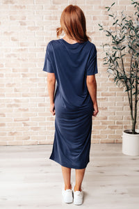 Keeping It Chill Drop Shoulder Dress in Dark Night