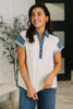 Knowing Me Collared Henley Top