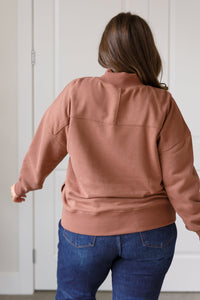 Make No Mistake Mock Neck Pullover in Cocoa