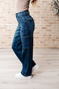 Leila High Rise Cargo Straight Jeans