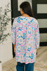 Lizzy Cardigan in Teal and Pink Floral Abstract