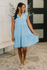 Lizzy Forever Flutter Sleeve Dress in Blue Crush