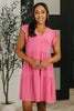 Lizzy Forever Flutter Sleeve Dress in Pink Glow