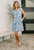 Lizzy Flutter Sleeve Dress in White and Blue Floral