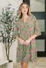 Lizzy Sunday Dress in Emerald Abstract Floral