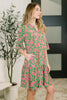 Lizzy Sunday Dress in Emerald Abstract Floral
