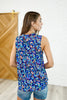 Lizzy Tank Top in Royal Blue Paisley