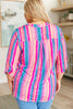 Lizzy Top in Blue and Pink Stripe